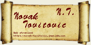 Novak Tovitović vizit kartica
